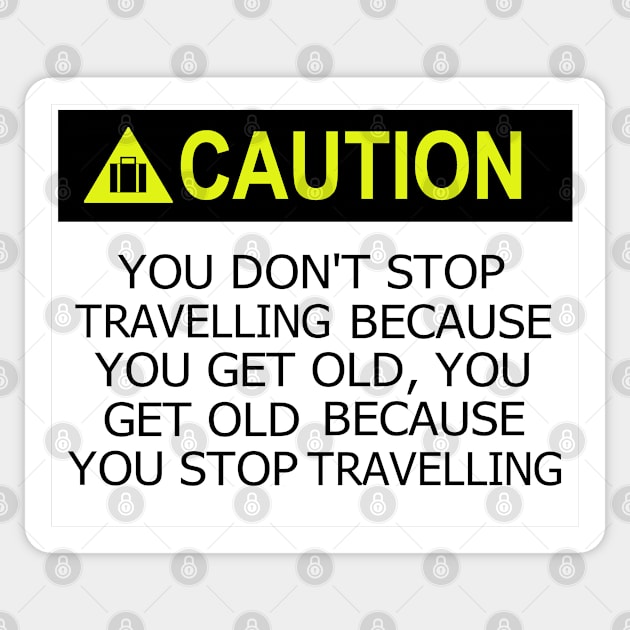 Caution Travel Sticker by Byrnsey